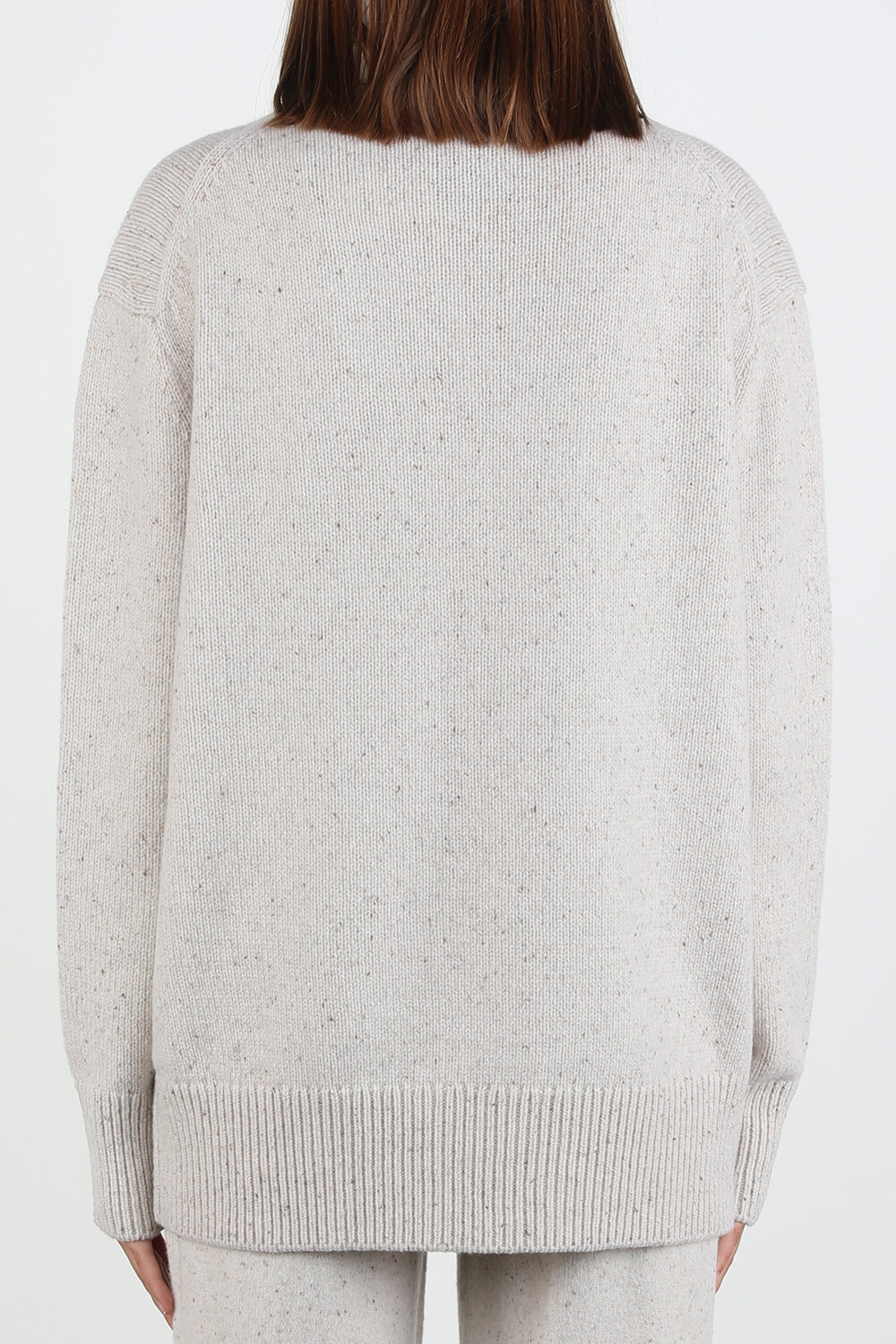 High Neck Tweed Knit Jumper in Black image number null JOSEPH