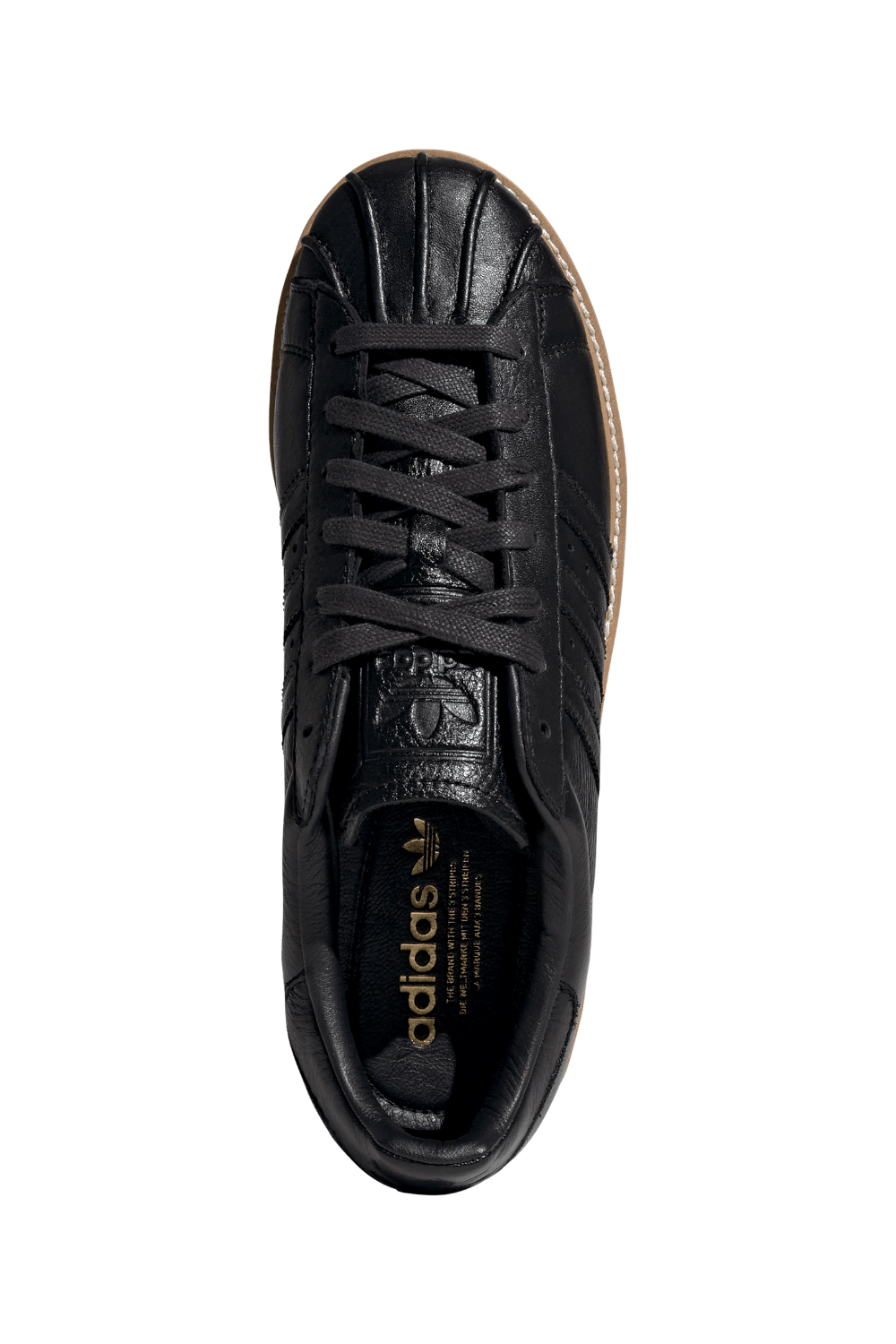 תמונת תקריב של נעלי סניקרס סופרסטאר לוקס