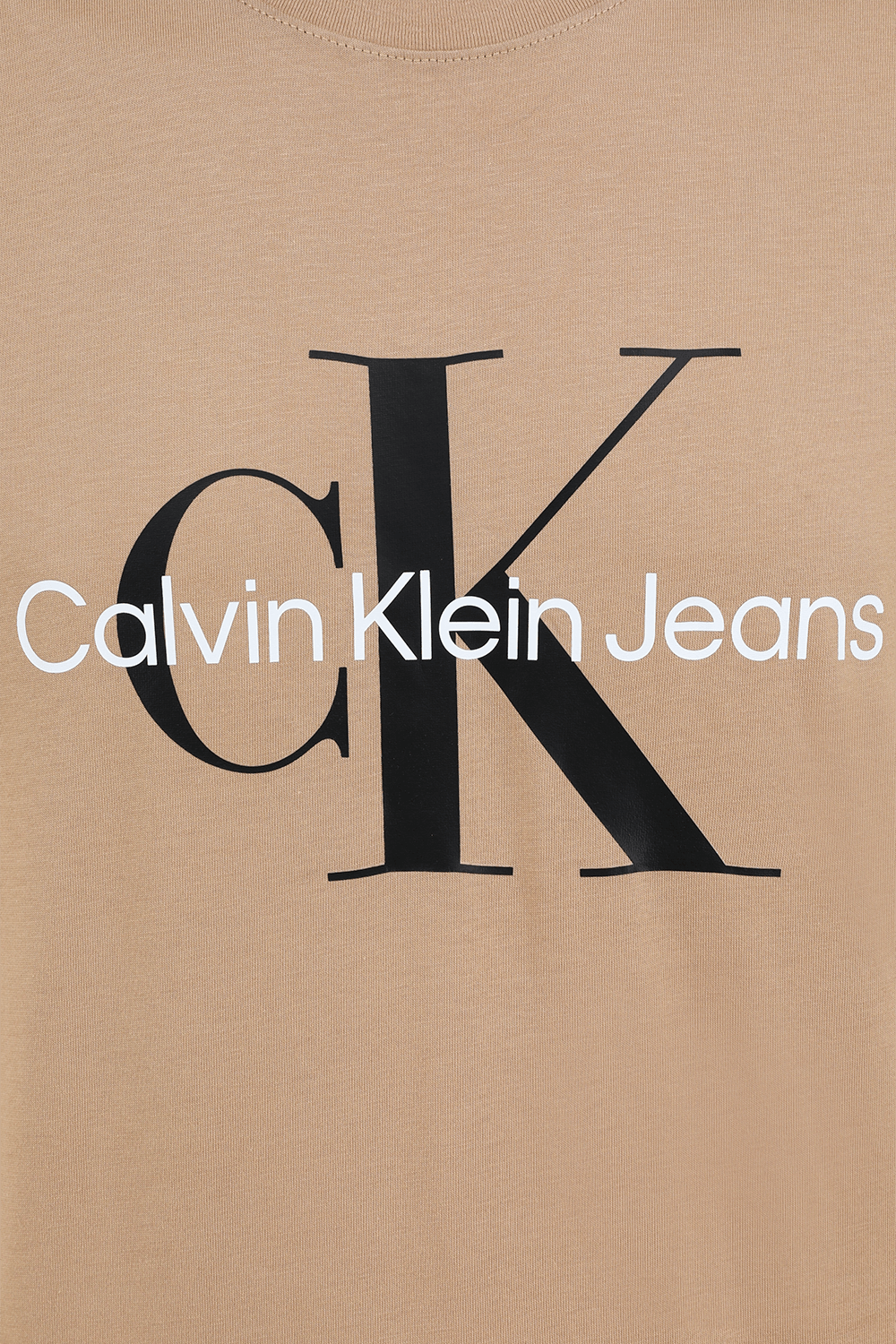 חולצת טי מונוגרמית בגוון חום בהיר CALVIN KLEIN