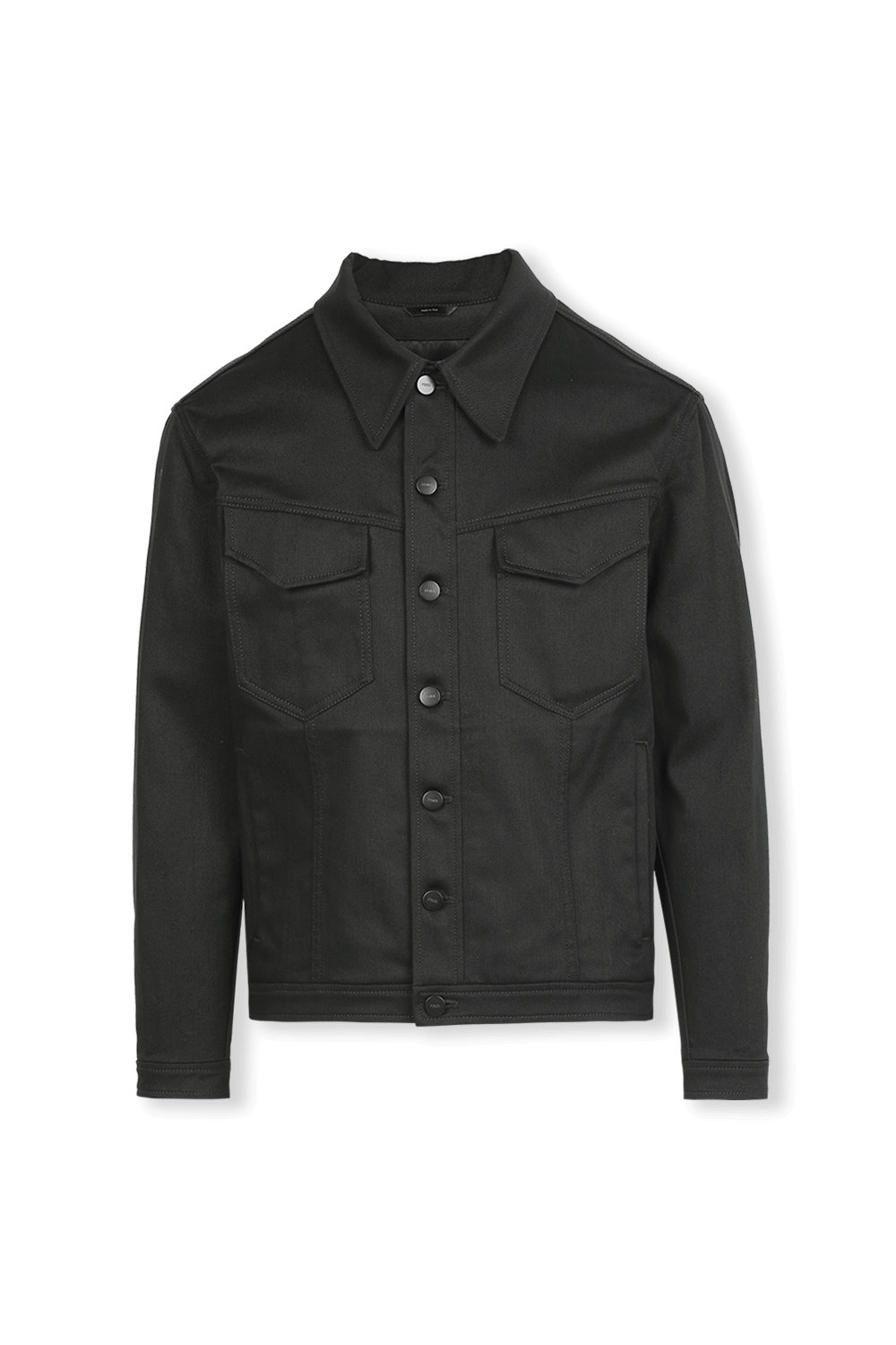 תמונה קידמית של ז'קט ג'ינס שחור