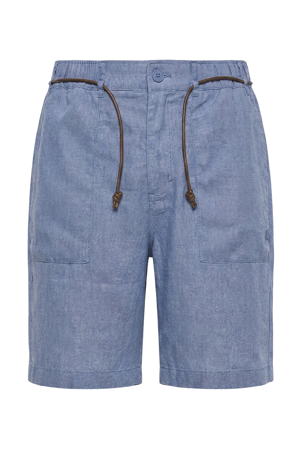 תמונה קידמית של מכנסיים קצרים מפשתן