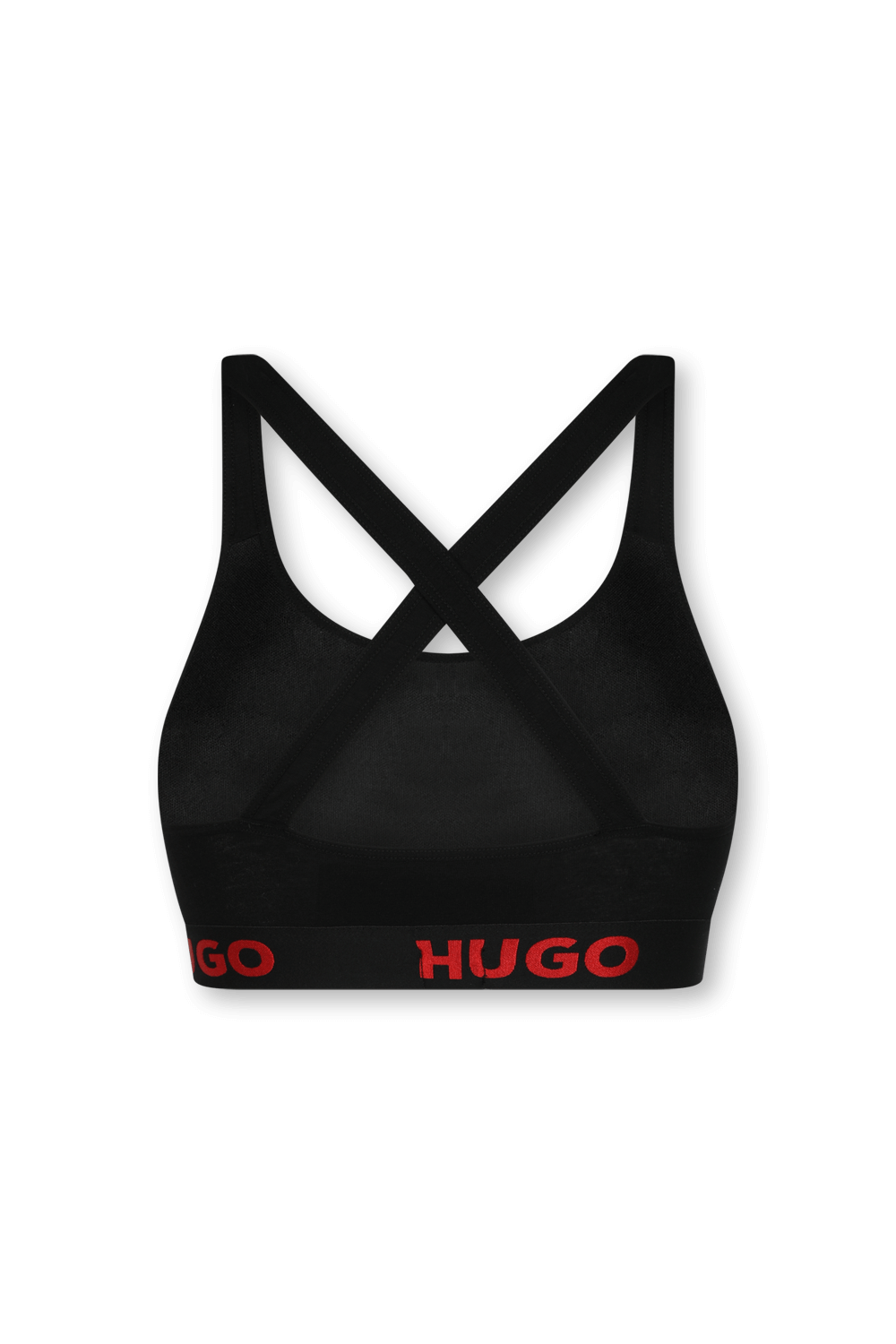 חזיית ספורט שחורה עם לוגו טייפ HUGO
