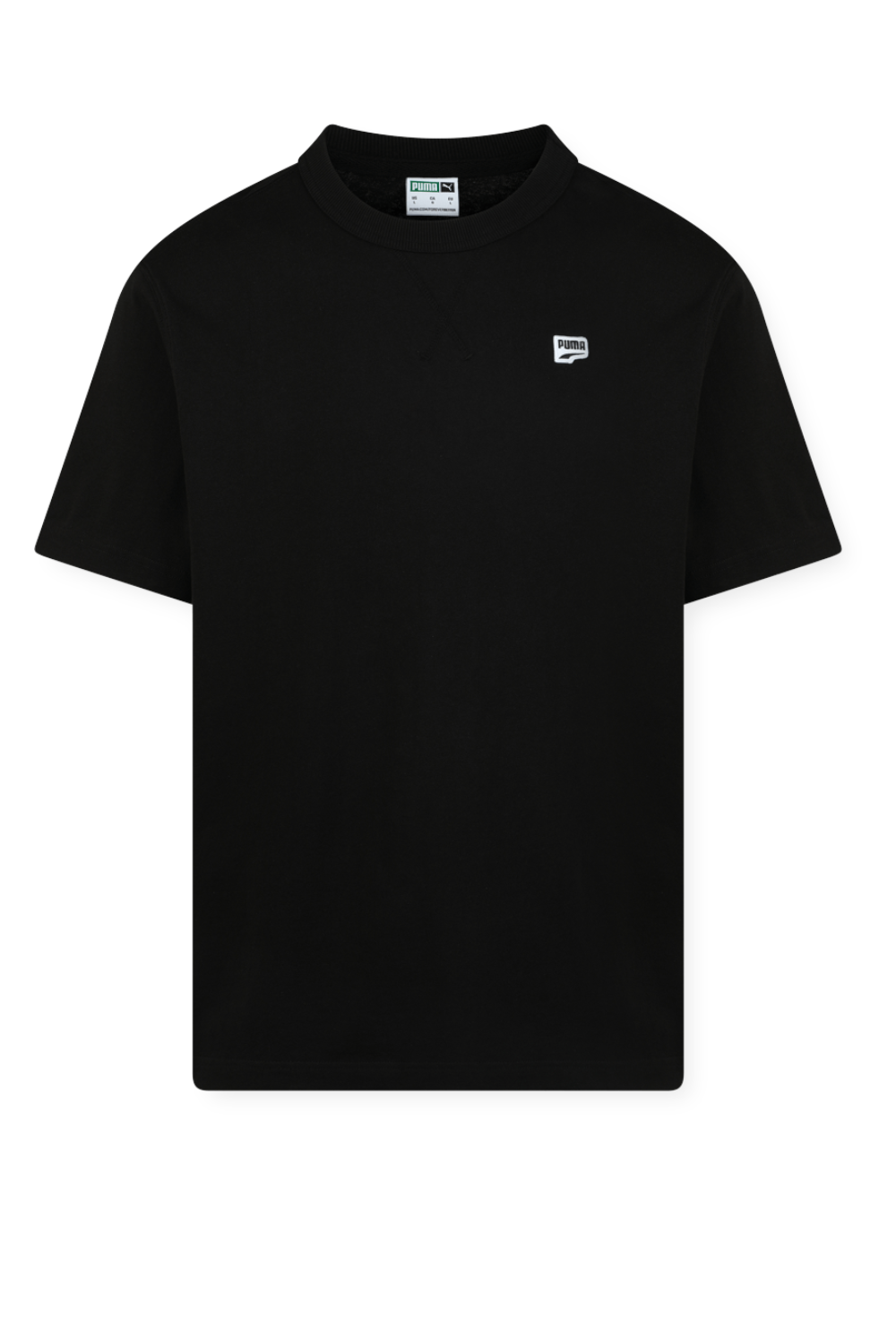 תמונה קידמית של חולצת טי שחורה עם לוגו