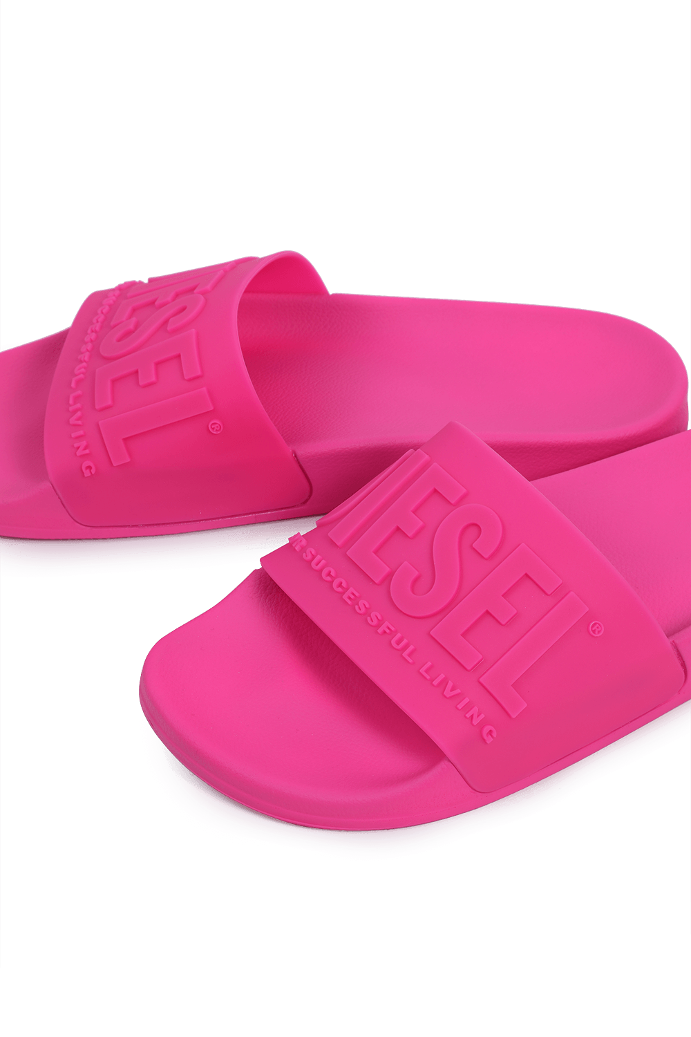תמונת תקריב של Mayemi Logo Slide Sandals in Pink