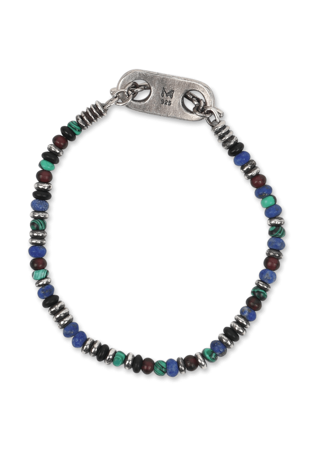 תמונה קידמית של צמיד 9 ממ מדיסקיות כסף ומיקס חרוזים צבעוניים