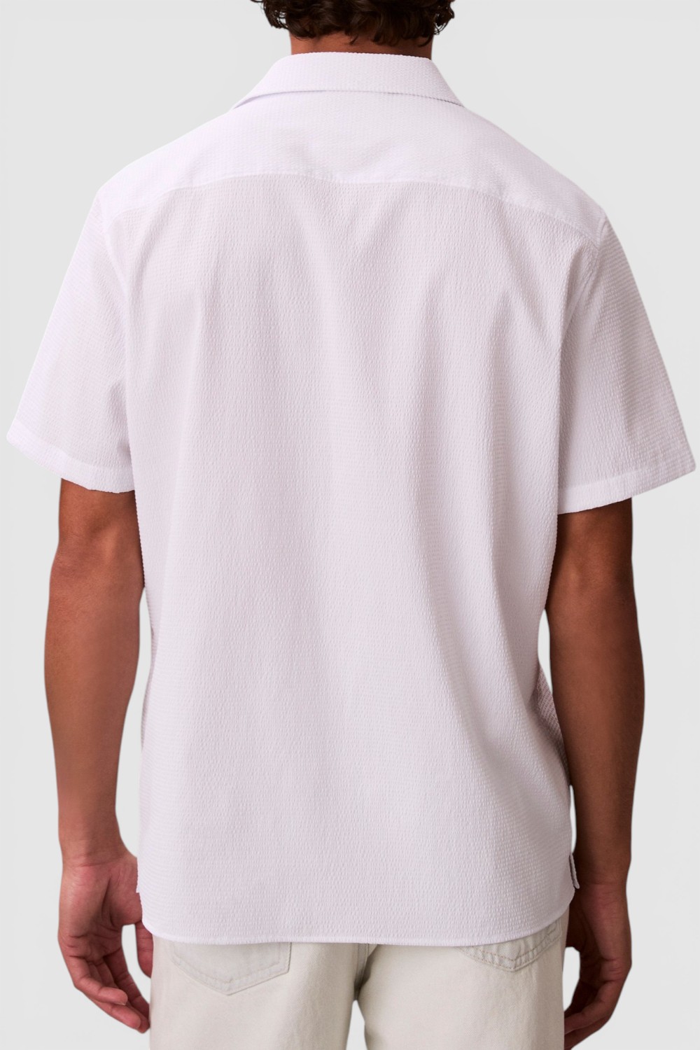 תמונת דוגמן אחורית של חולצה מכופתרת קצרה