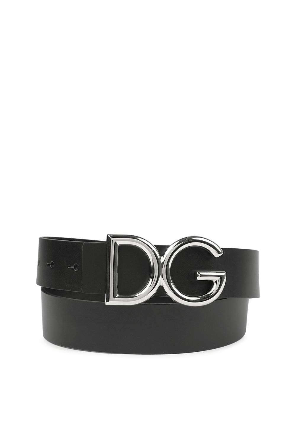תמונה קידמית של DG Logo Belt in Black Leather