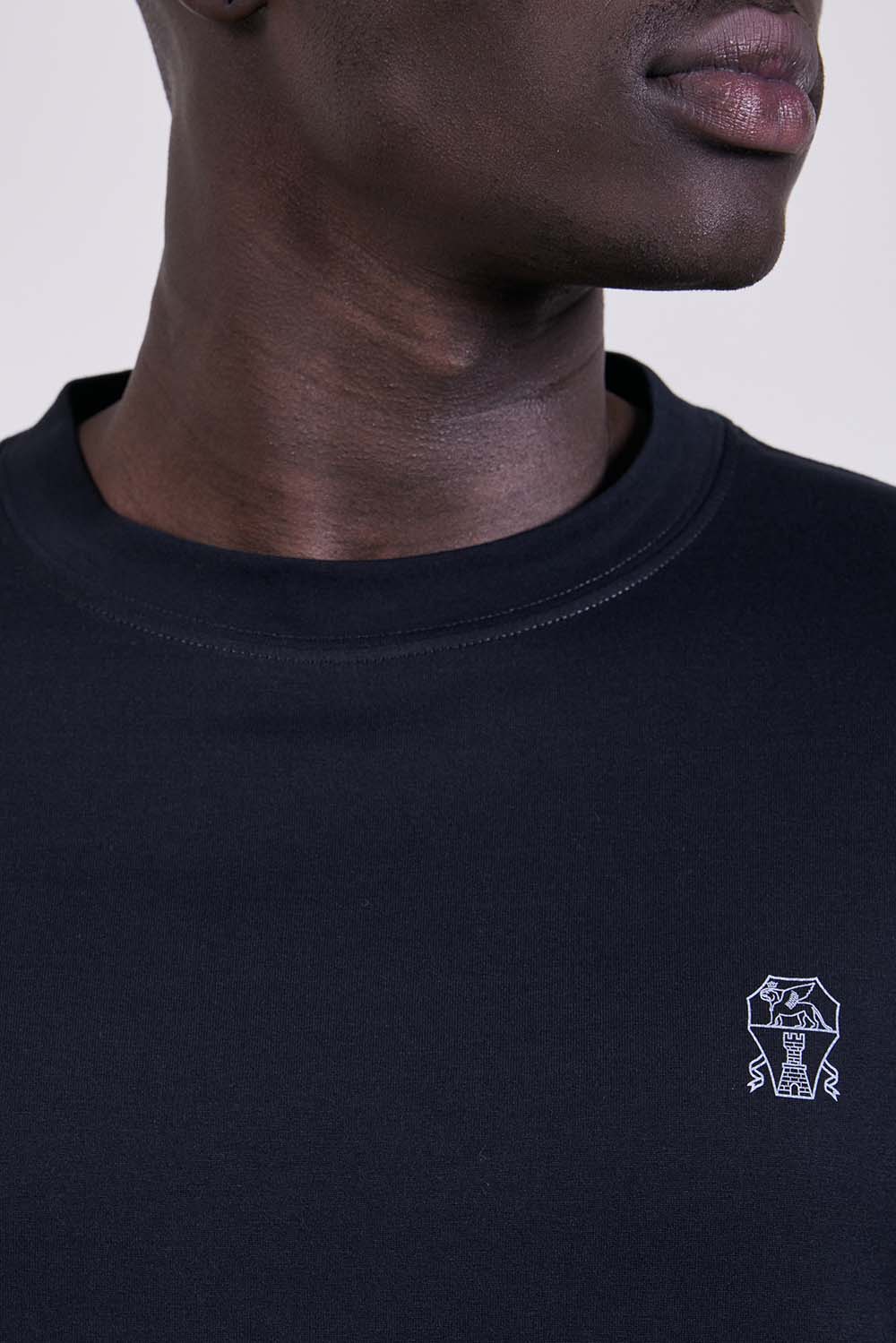 תמונת תקריב דוגמן של חולצת טי בגזרה ישרה