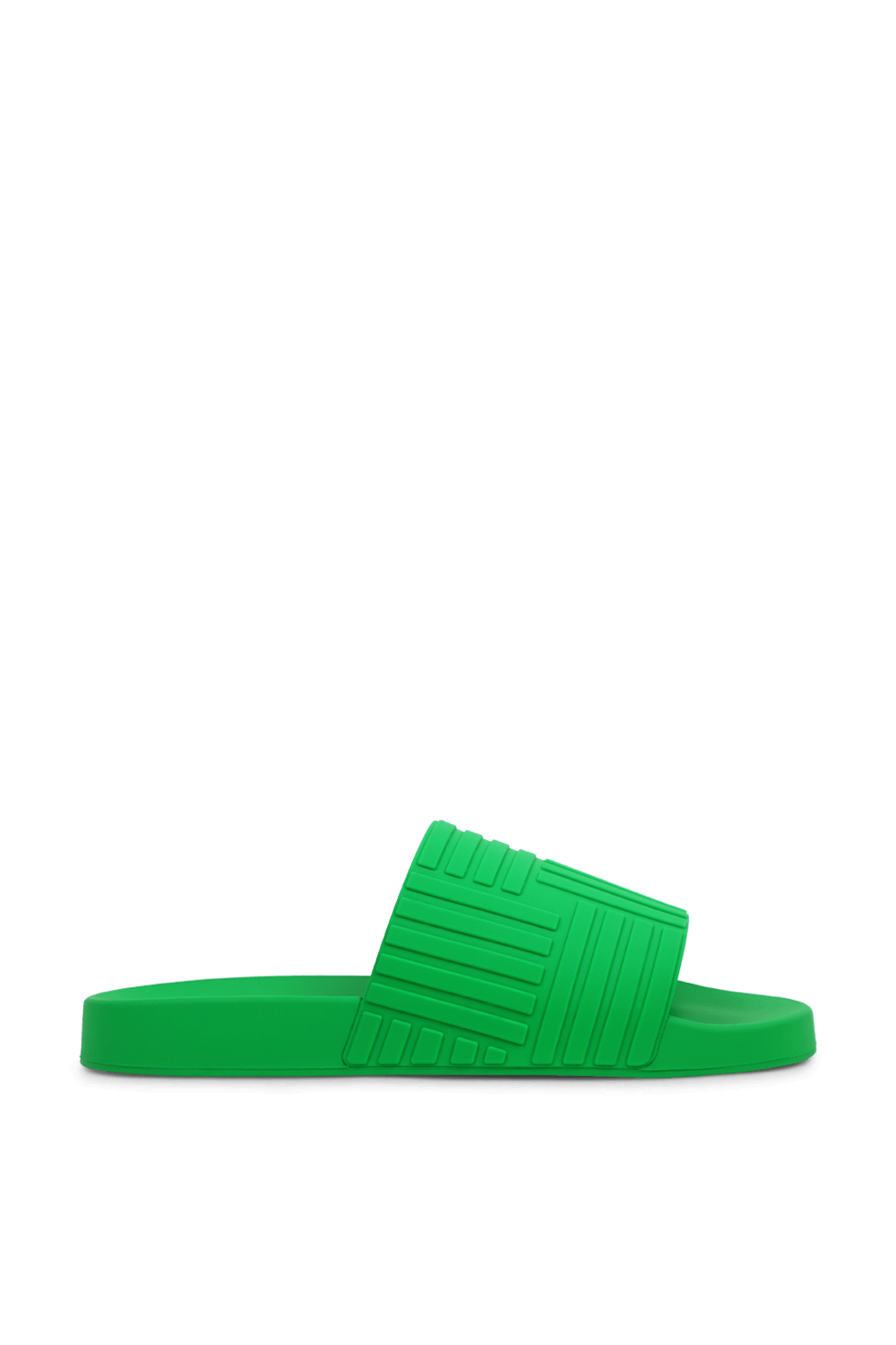 תמונה קידמית של כפכפי סליידס ירוקים מעוצבים