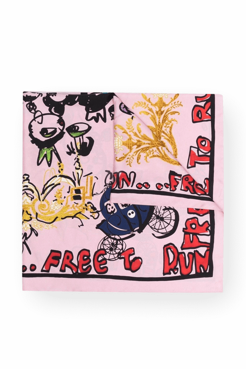 Free To Run Silk Scarf in Pink  image number null AZ FACTORY