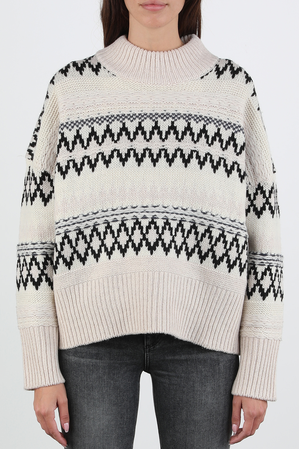 סוודר מצמר מרינו בצבע שמנת RAG & BONE