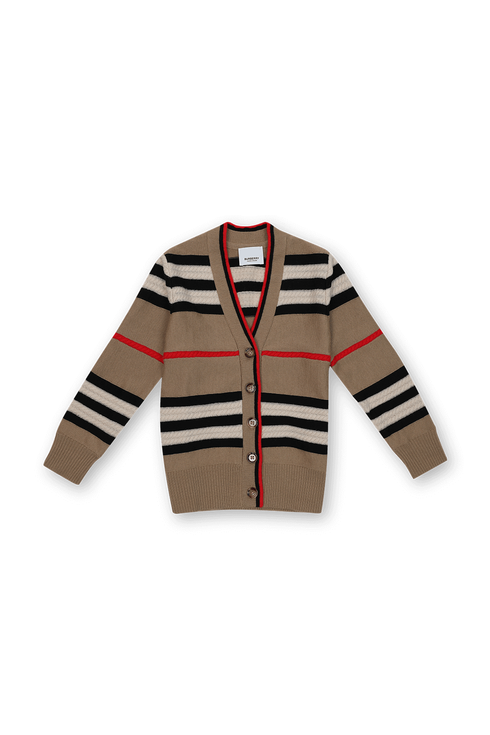 תמונה קידמית של גילאי 3-14 קרדיגן פסים בצבעוניות אייקונית