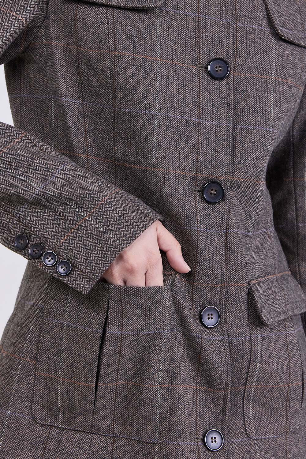 תמונת תקריב דוגמן של ז&rsquo;קט צמר