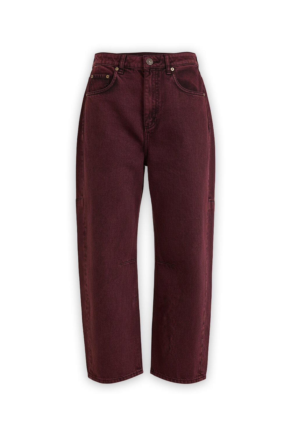 תמונה קידמית של מכנסי ג'ינס בגזרת בלון