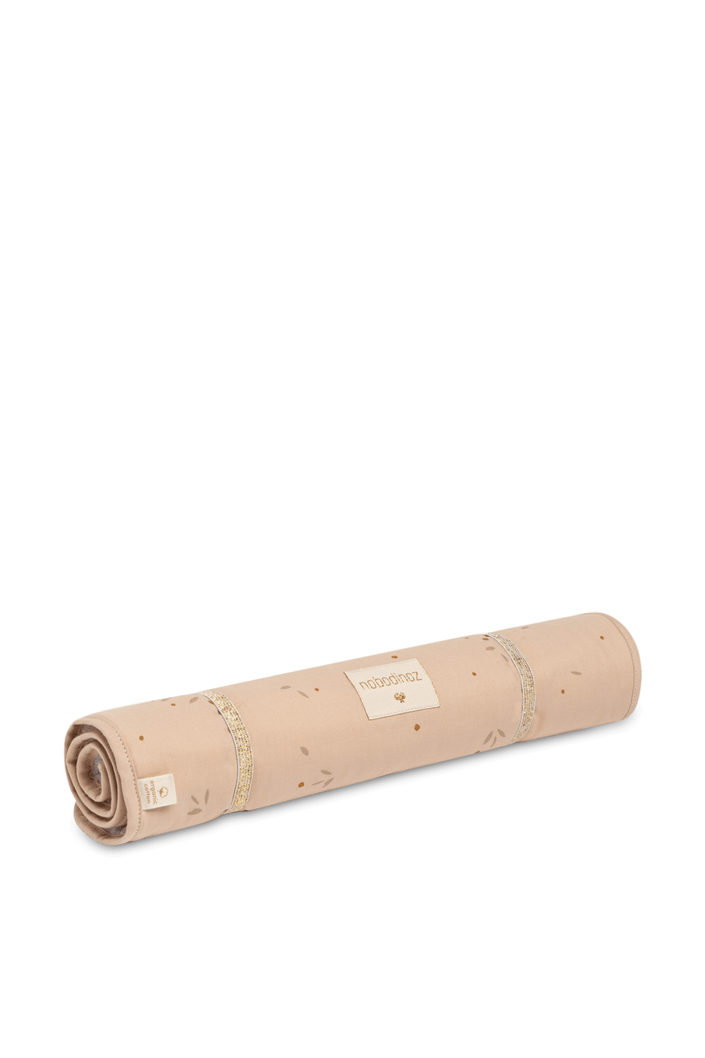 תמונה קידמית של משטח החתלה נייד מכותנה אורגנית