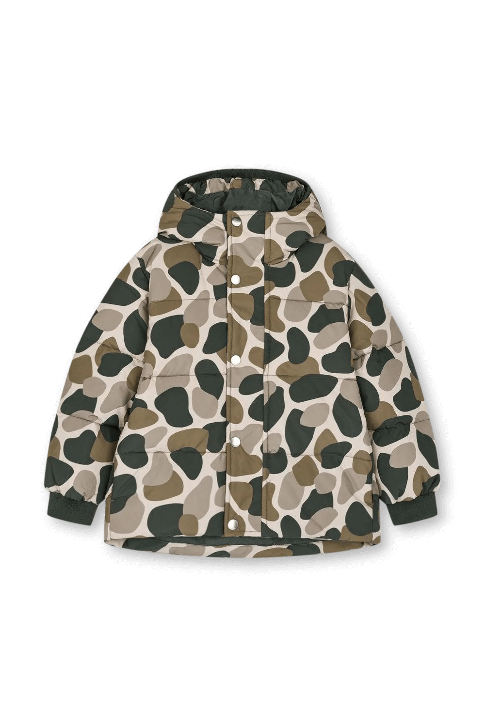 תמונה קידמית של גילאי 2-12 מעיל פוך אקולוגי עם קפוצ'ון