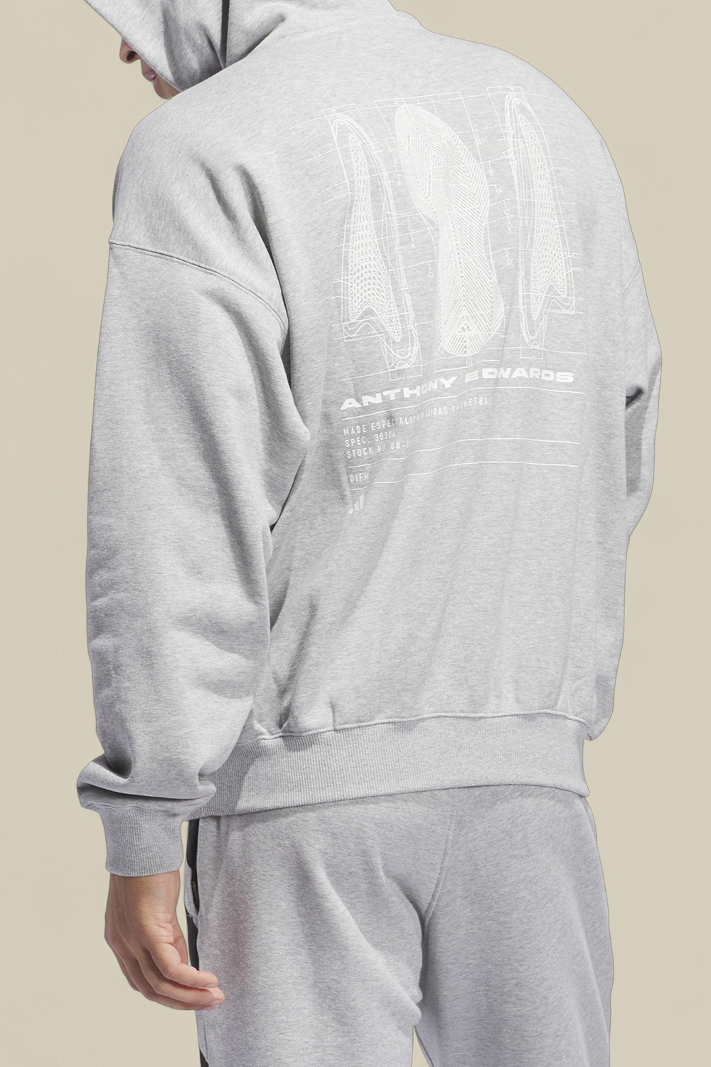 תמונת דוגמן אחורית של סווטשירט קפוצ'ון אנתוני אדוארדס