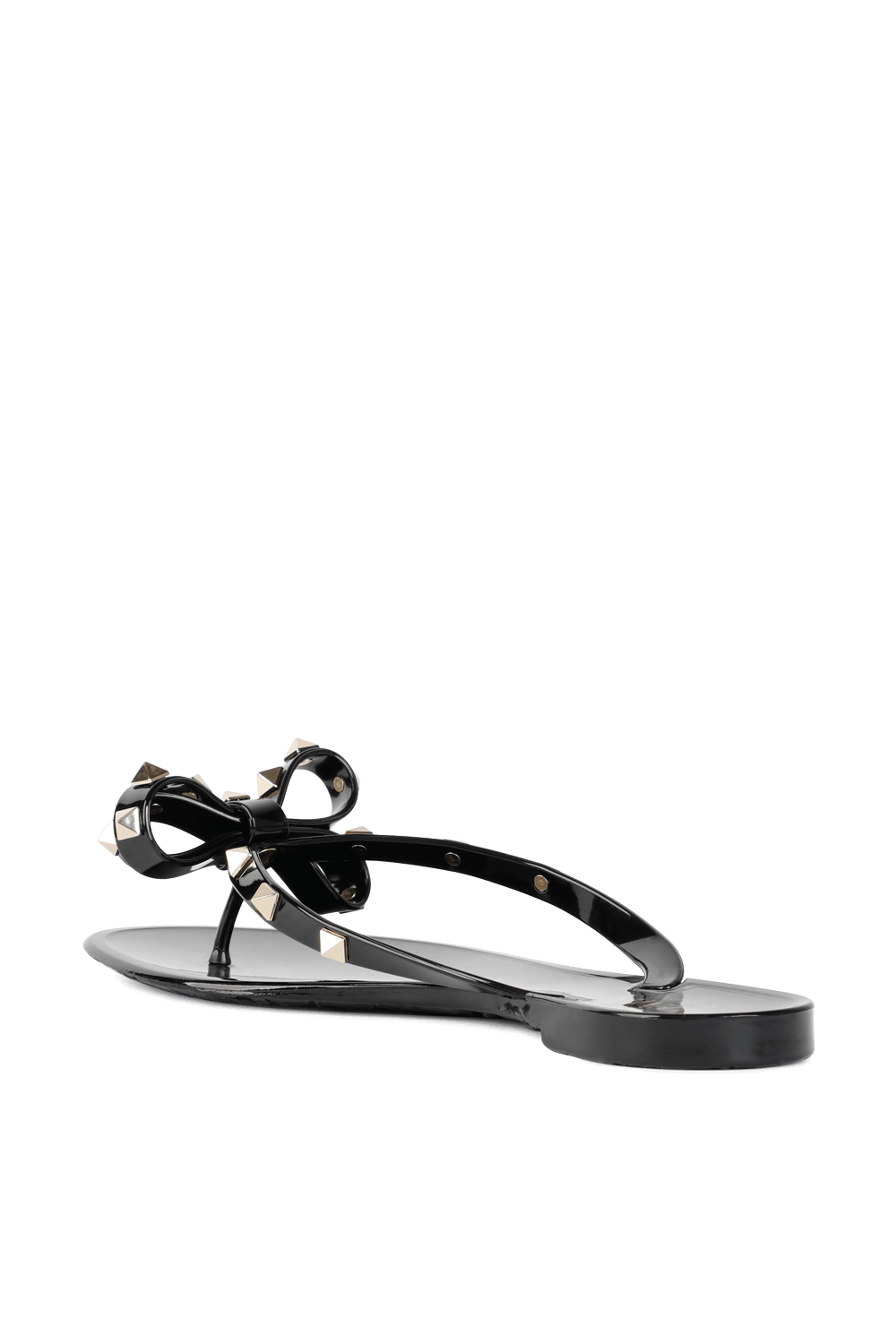 תמונה אחורית של Rockstud Thong Flip-Flops in Black