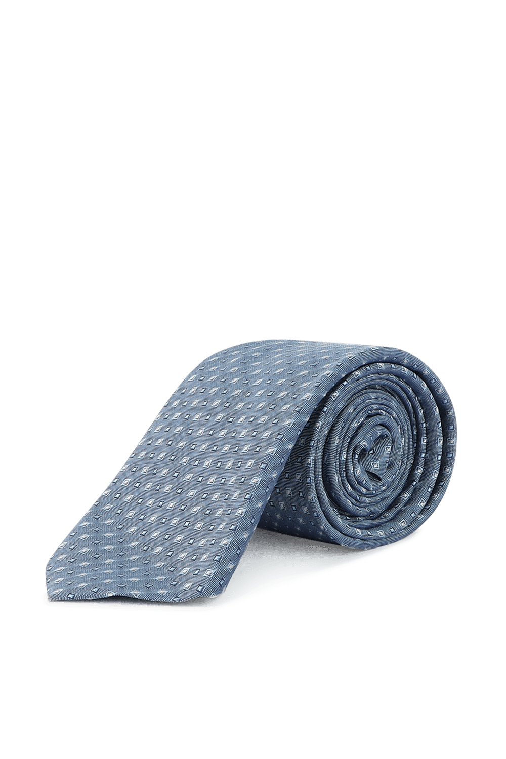 Micro-Patterned Tie in Blue Silk BOSS