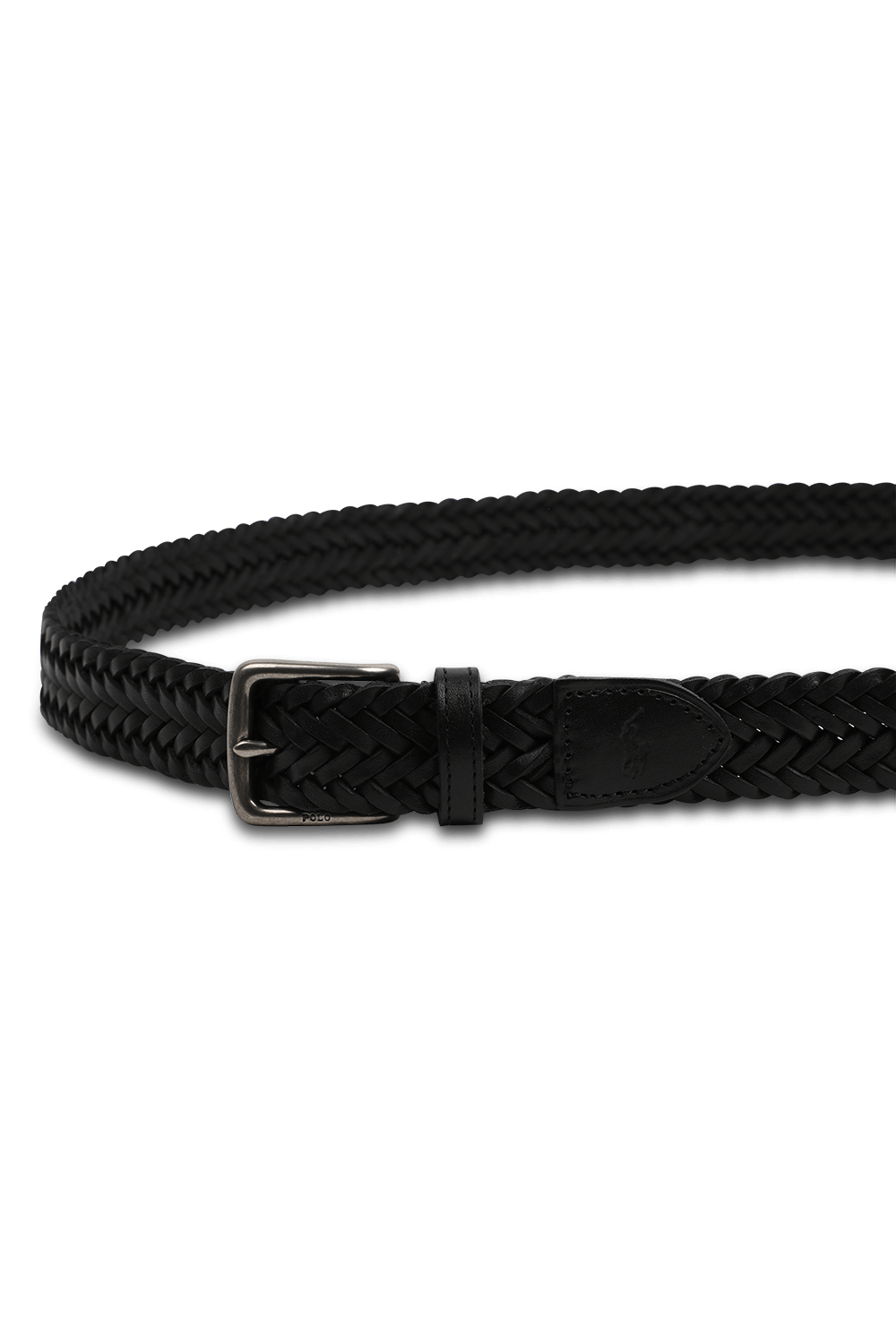 תמונת תקריב של חגורה קלועה מעור