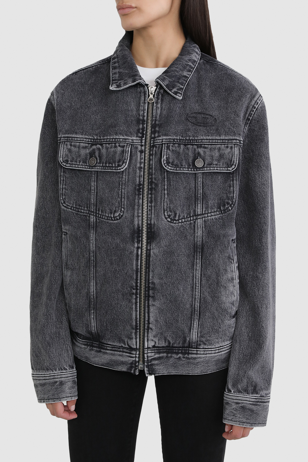 תמונת דוגמן קידמית של ז`קט ג`ינס