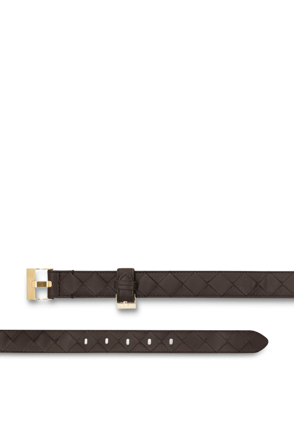 תמונת תקריב של חגורת עור קלועה