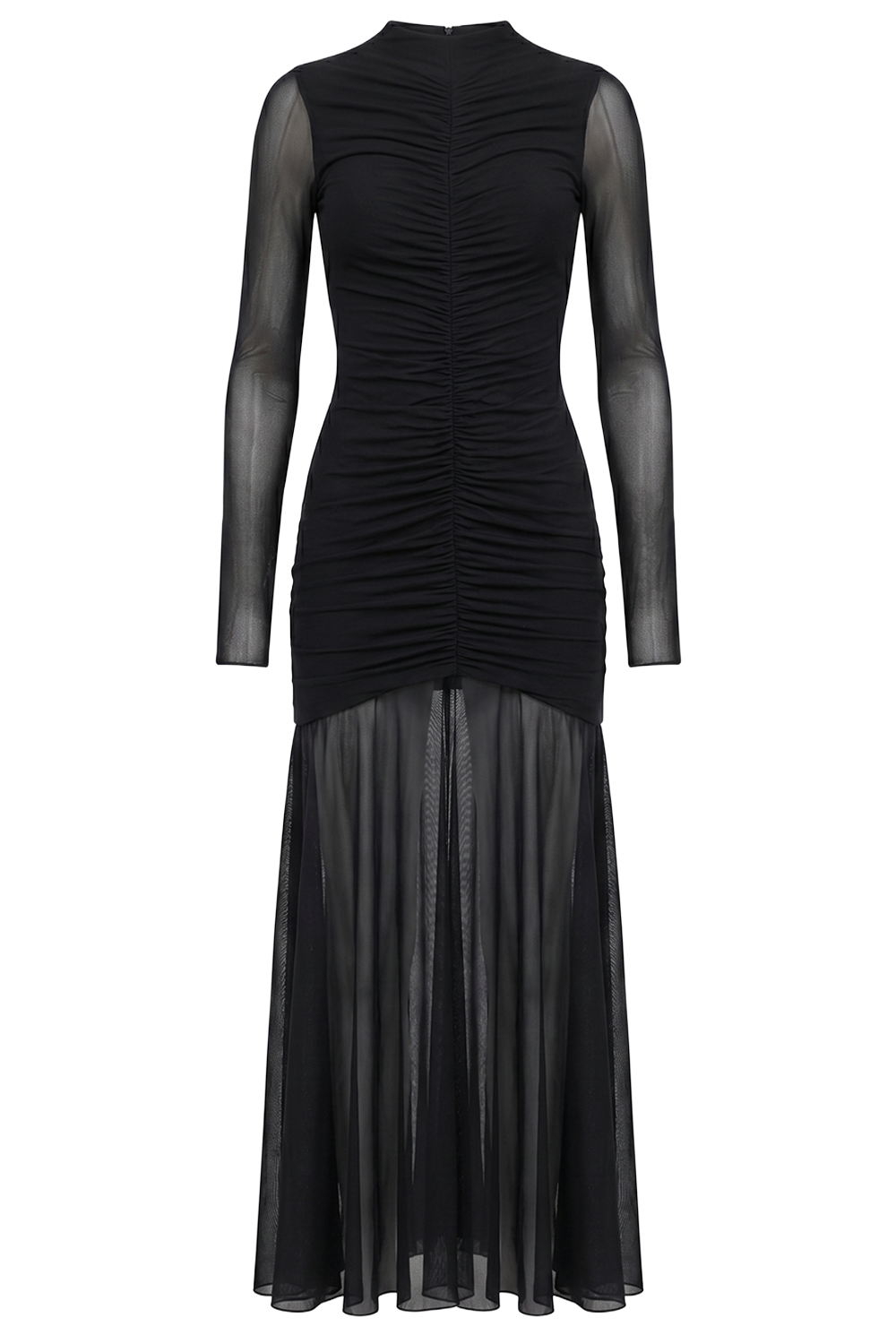 תמונה קידמית של שמלת מקסי כיווצים