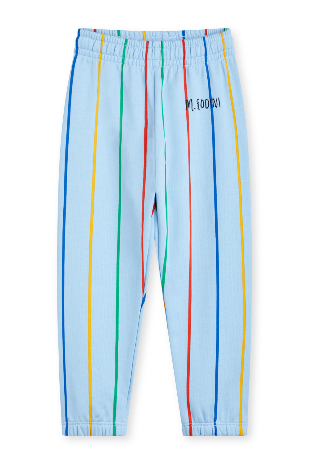 תמונה קידמית של מכנסיים ארוכים עם פסים צבעוניים