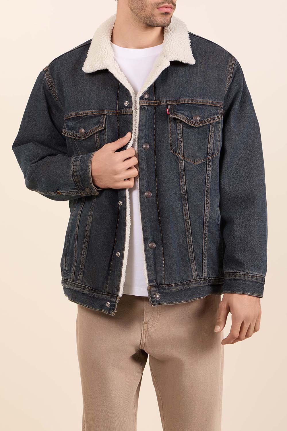 תמונת דוגמן קידמית של ז'קט ג'ינס שרפה