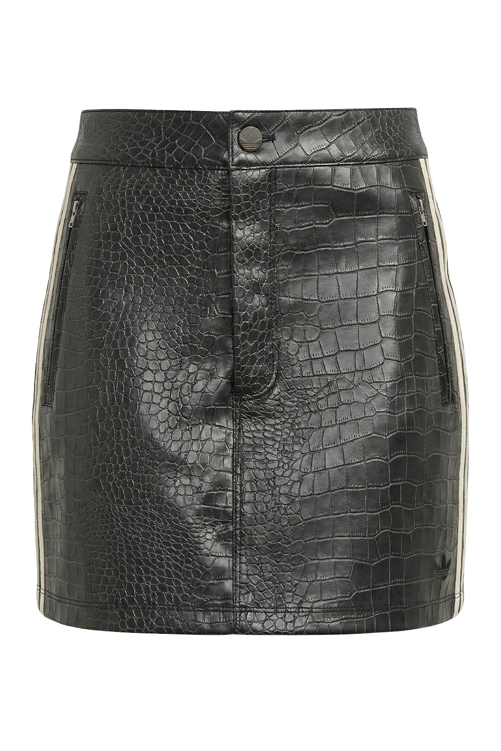 תמונה קידמית של חצאית דמוי עור