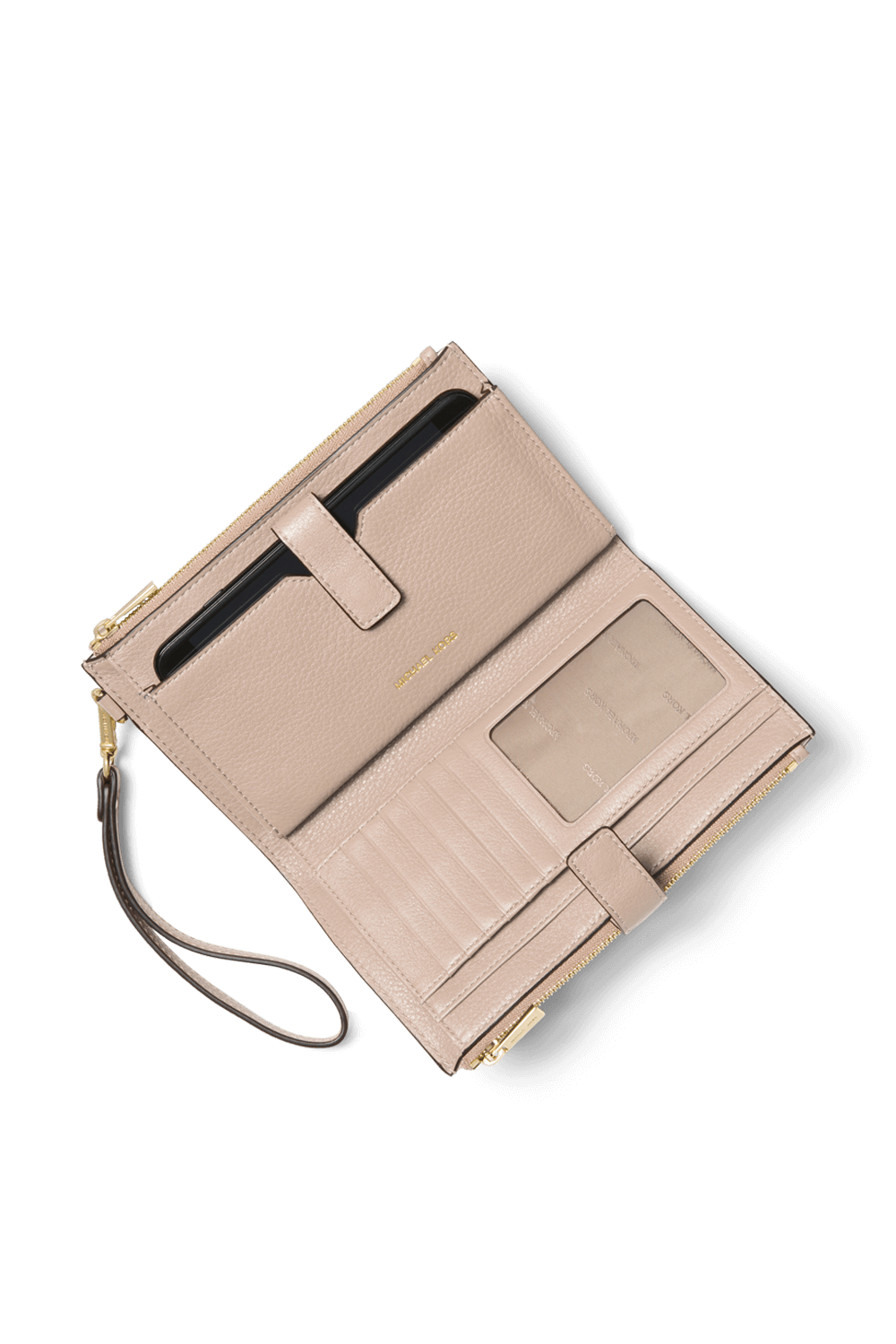 תמונת תקריב של Adele Leather Smartphone Wallet in Soft Pink