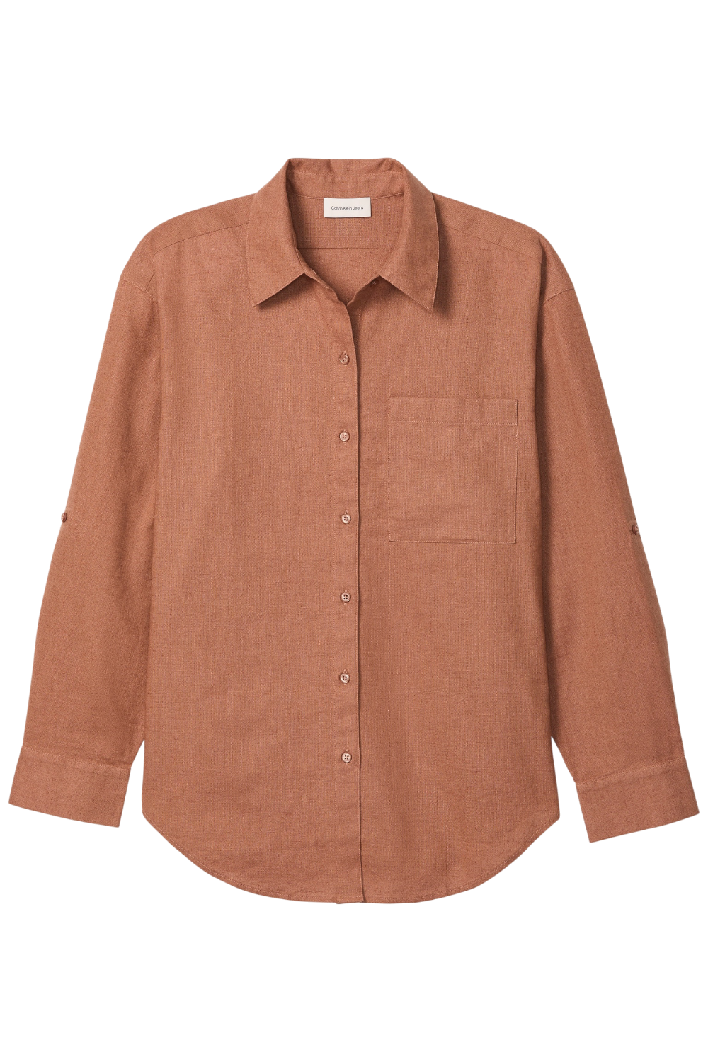 תמונה קידמית של חולצה מכופתרת פשתן