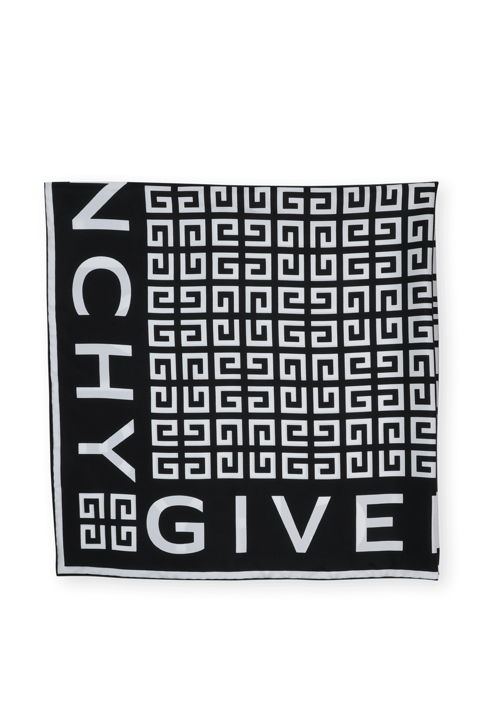 4G Scarf in Black Silk 90X90 image number null GIVENCHY