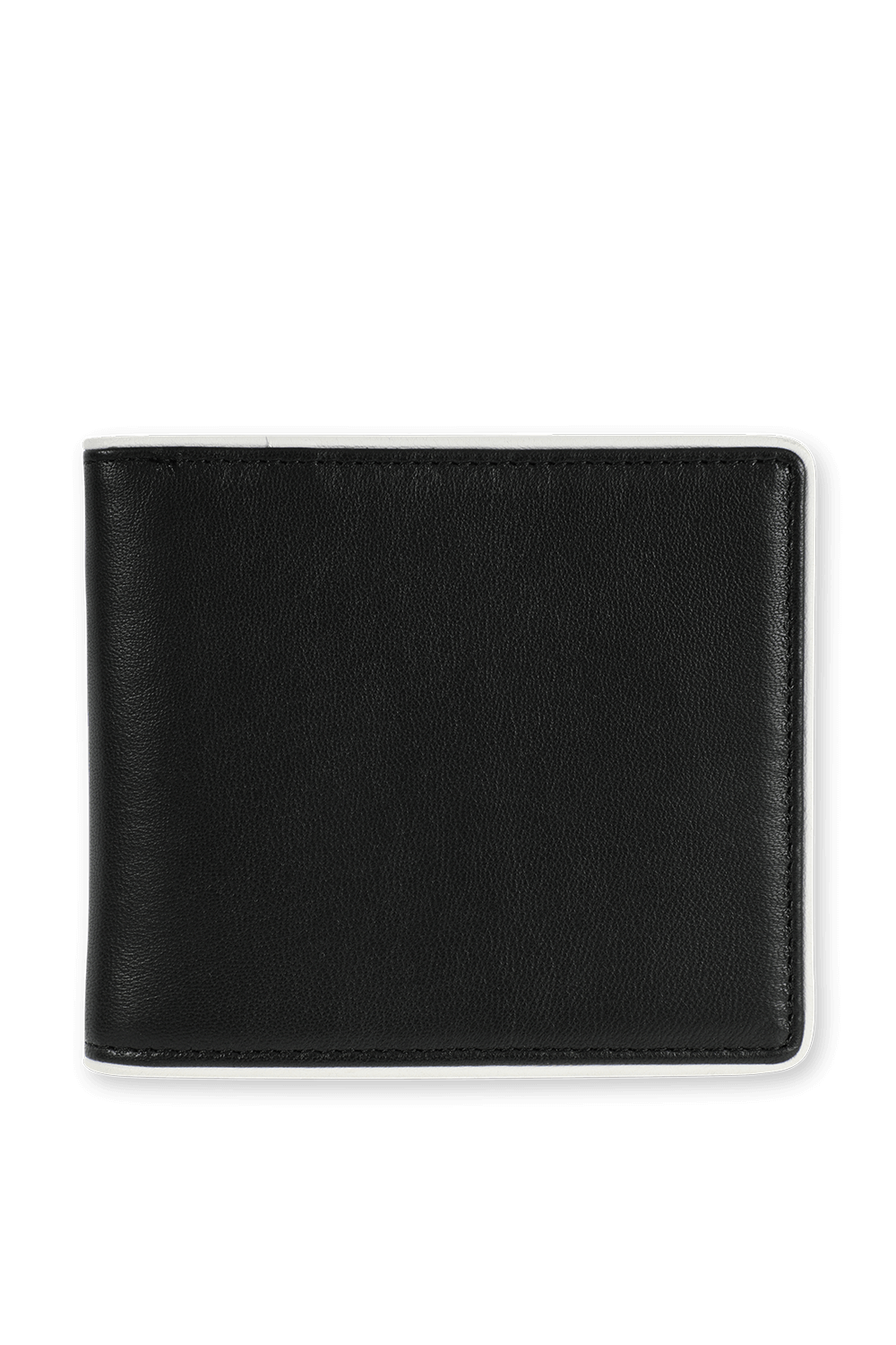 תמונה אחורית של Leather Wallet With Coin Pocket in Black
