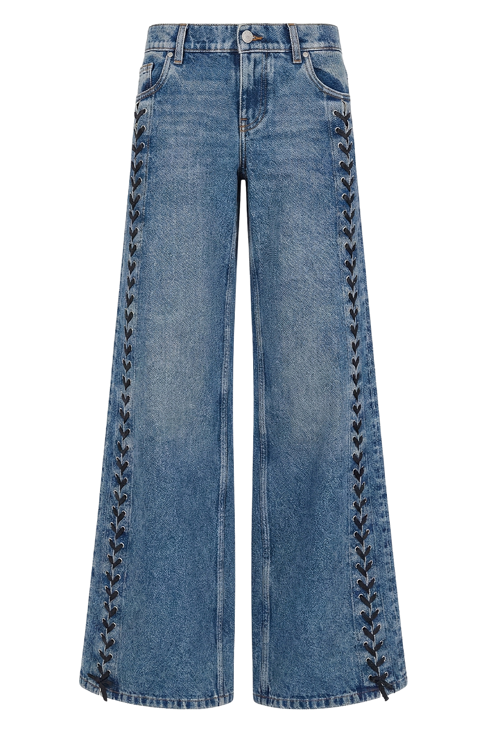 תמונה קידמית של ג'ינס בגזרה רחבה