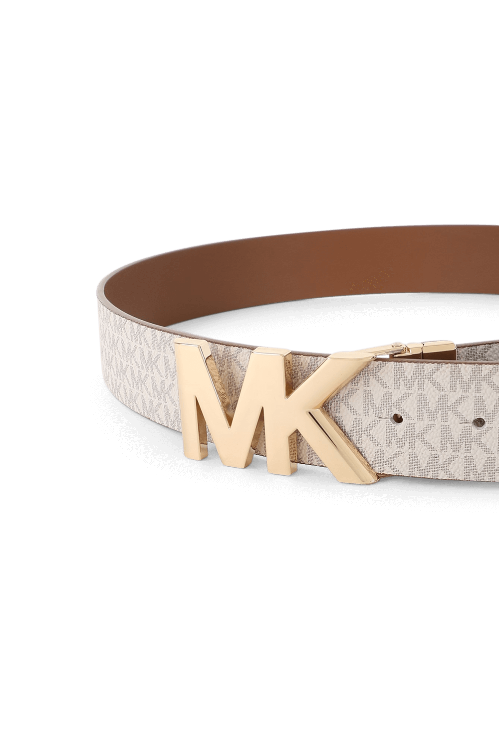 תמונת פנים של חגורה צו צדדית בגווני לבן וחום