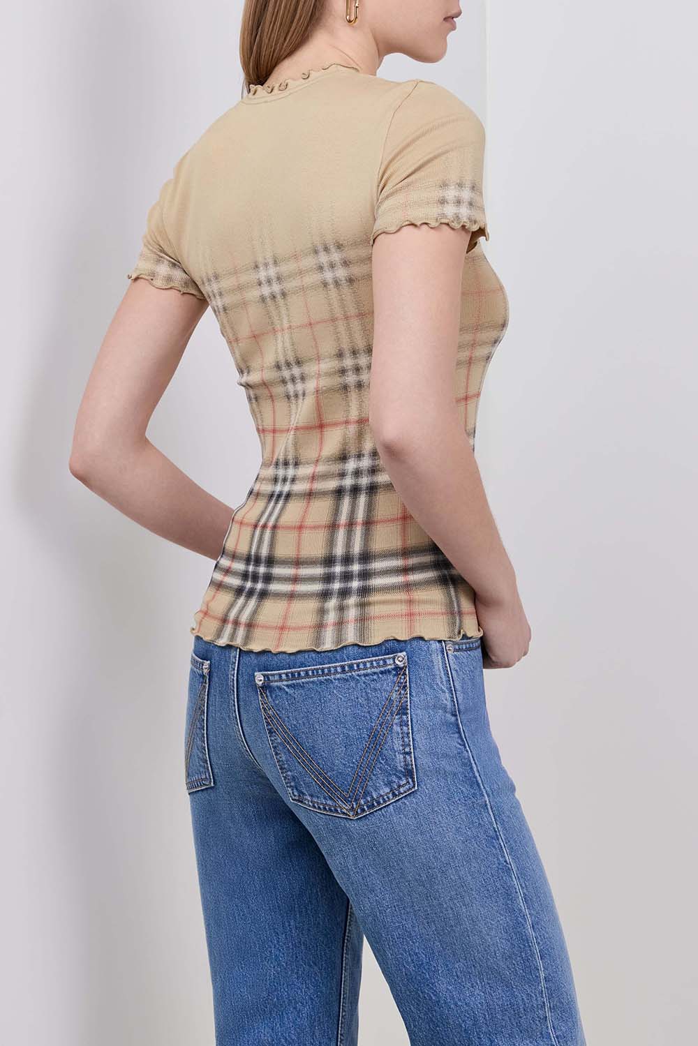 תמונת דוגמן אחורית של חולצת טי