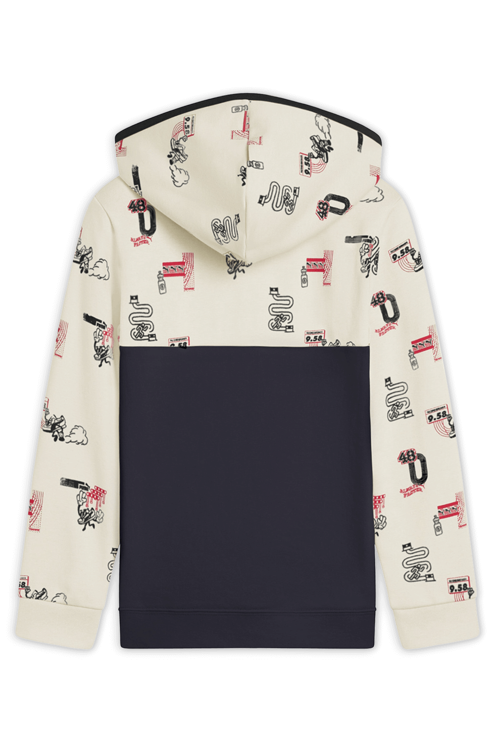 תמונה אחורית של סווטשירט קפוצ'ון