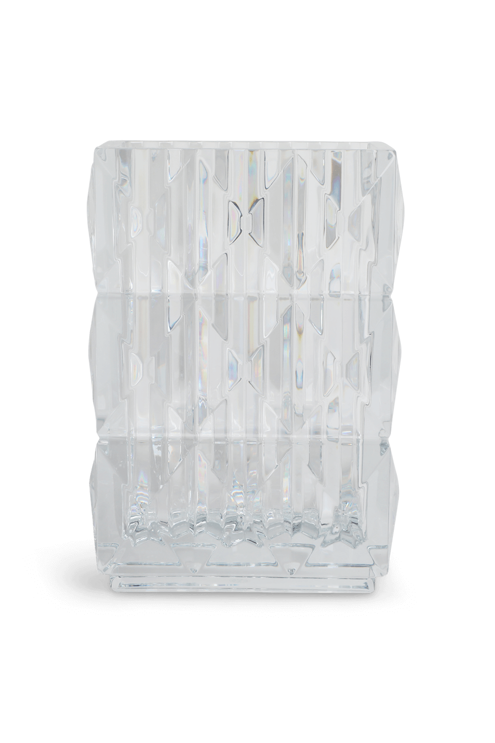 תמונה קידמית של אגרטל מלבני לוקסור מקריסטל שקוף