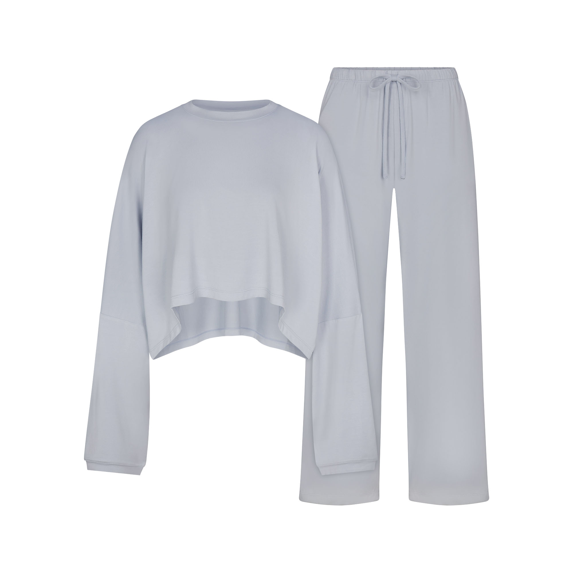 תמונה אחורית של SKIMS SLEEP CROPPED HENLEY AND PANT SLEEP SET