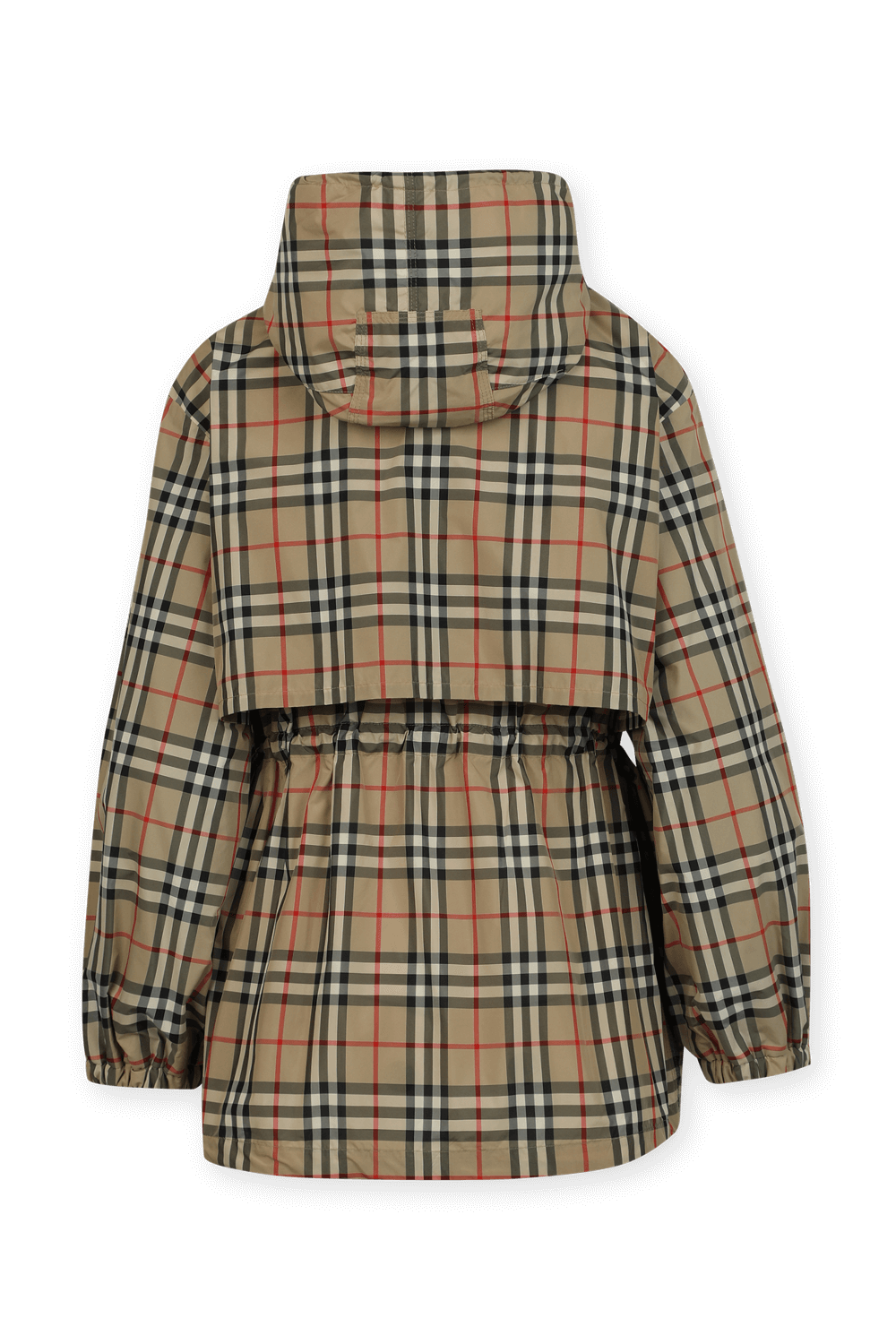 Plaid Zip Coat in Brown and Black BURBERRY