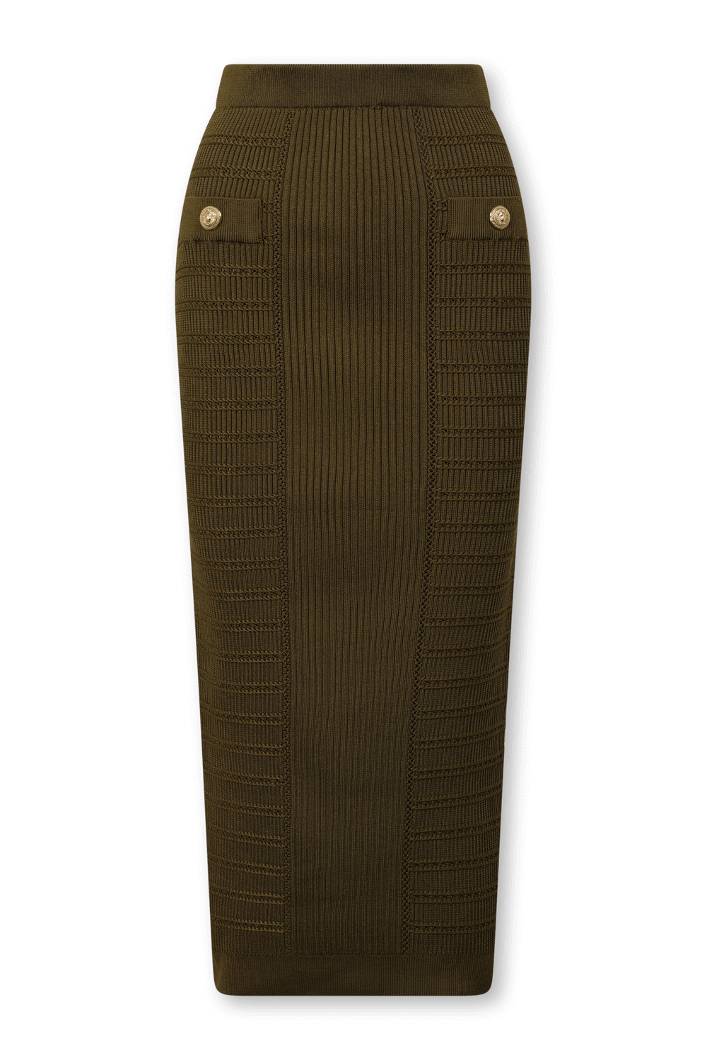 תמונה קידמית של חצאית מידי עיפרון מויסקוזה סרוגה