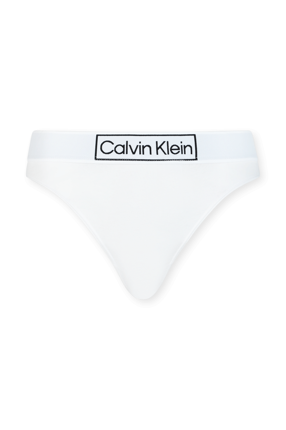 תמונה קידמית של תחתוני חוטיני לבנים עם לוגו