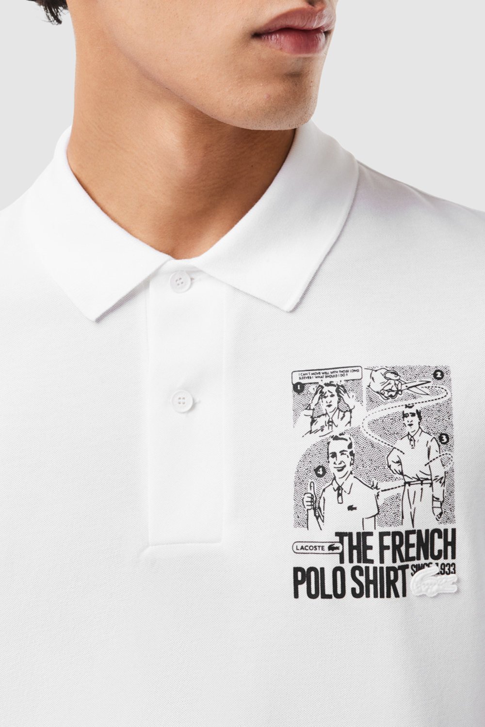 תמונת תקריב דוגמן של חולצת פולו קצרה