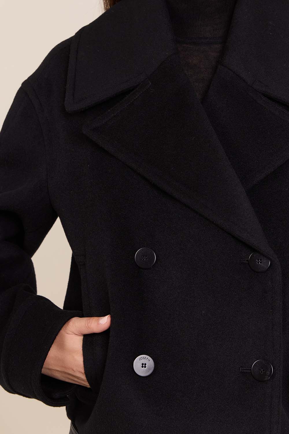 תמונת תקריב דוגמן של ז'קט צמר