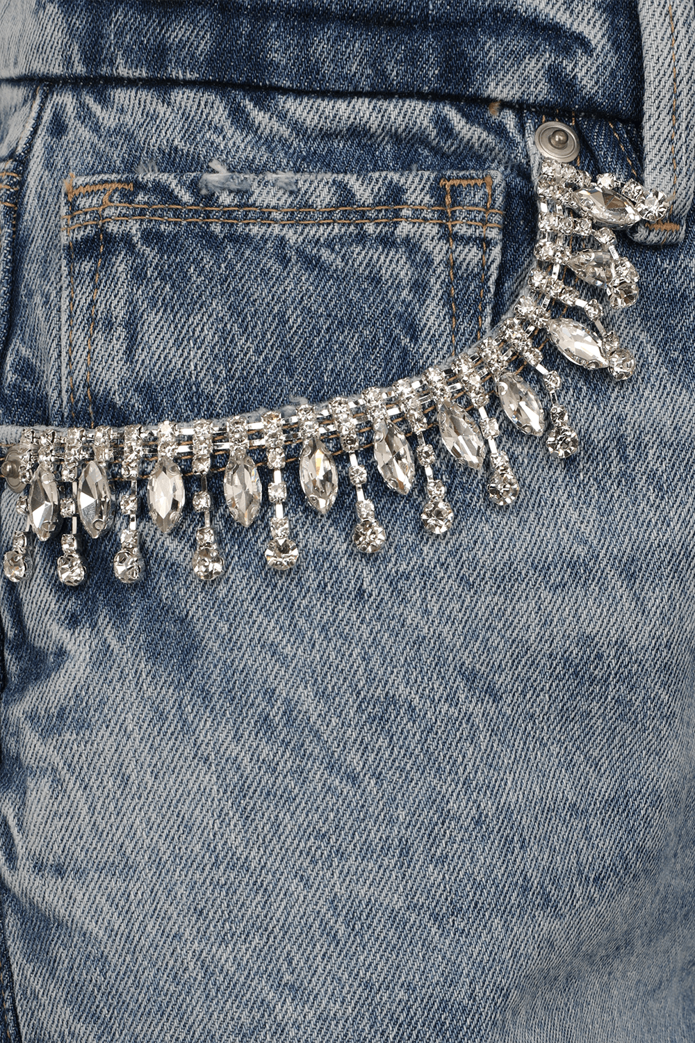 תמונה אחורית של מכנסי ג'ינס גוד 90 עם קריסטלים
