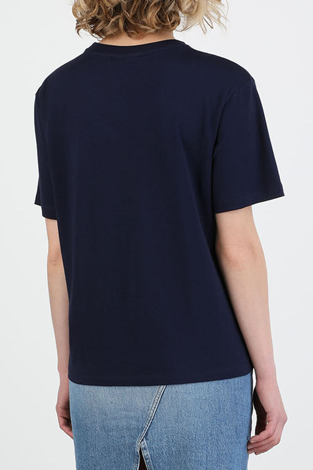 חולצת טי כחולה עם לוגו רקום LACOSTE