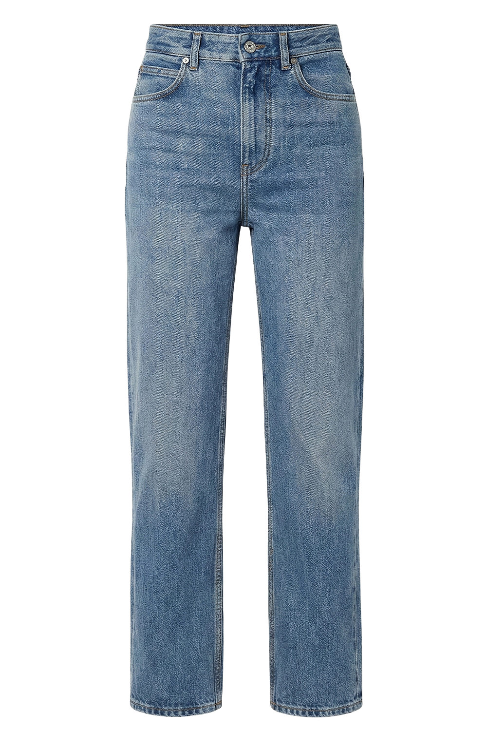 תמונה קידמית של מכנסי ג&rsquo;ינס בגזרה ישרה