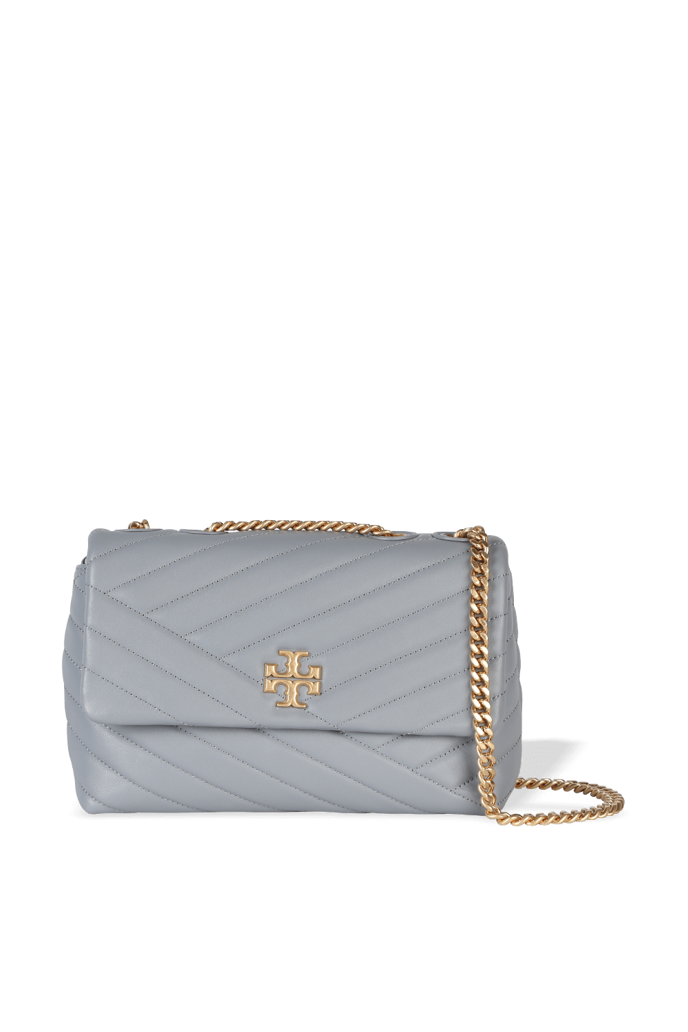 Kira Chevron Small Quilted  Shoulder Bag In Babt Blue TORY BURCH