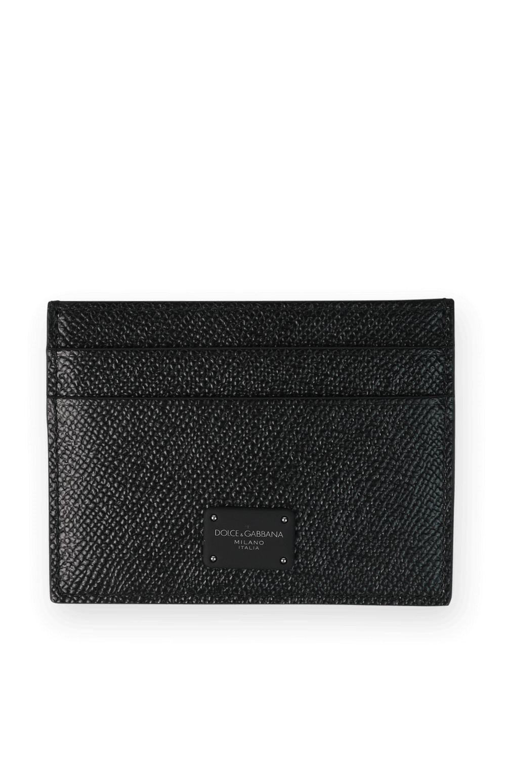 תמונה קידמית של Logo Leather Card Holder in Black